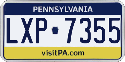 PA license plate LXP7355
