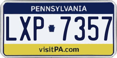 PA license plate LXP7357