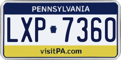 PA license plate LXP7360