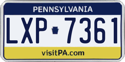 PA license plate LXP7361