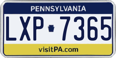 PA license plate LXP7365