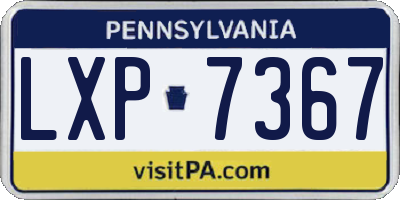 PA license plate LXP7367