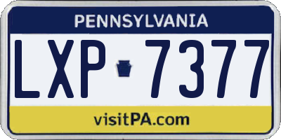PA license plate LXP7377