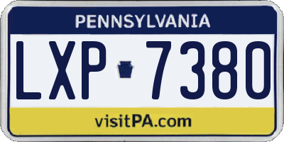 PA license plate LXP7380