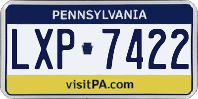 PA license plate LXP7422