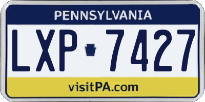 PA license plate LXP7427