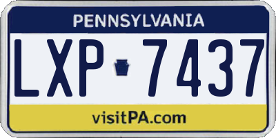 PA license plate LXP7437
