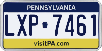 PA license plate LXP7461