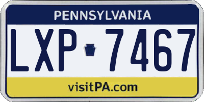 PA license plate LXP7467