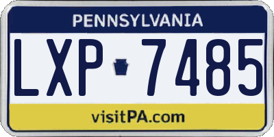 PA license plate LXP7485
