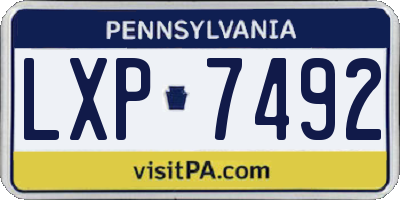 PA license plate LXP7492