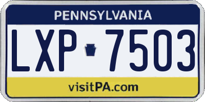 PA license plate LXP7503