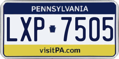 PA license plate LXP7505