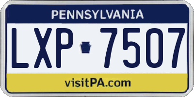 PA license plate LXP7507