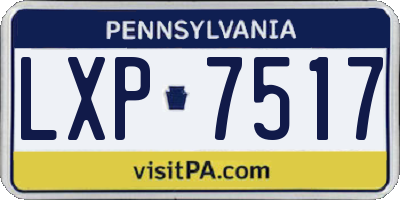 PA license plate LXP7517