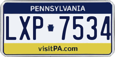 PA license plate LXP7534