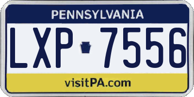 PA license plate LXP7556