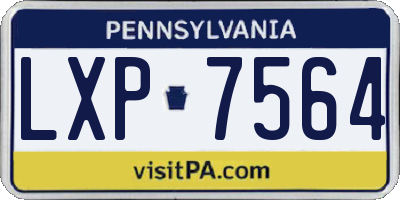 PA license plate LXP7564