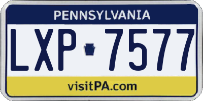 PA license plate LXP7577