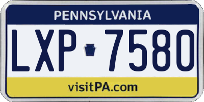 PA license plate LXP7580