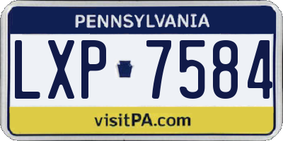 PA license plate LXP7584