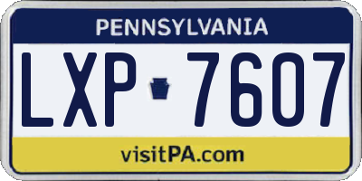 PA license plate LXP7607