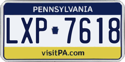 PA license plate LXP7618