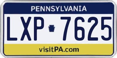 PA license plate LXP7625