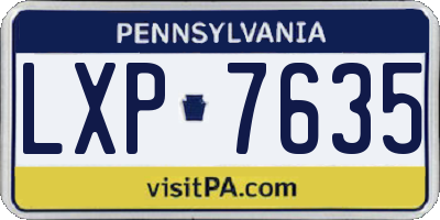 PA license plate LXP7635