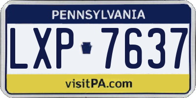 PA license plate LXP7637