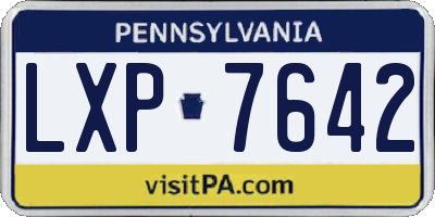 PA license plate LXP7642