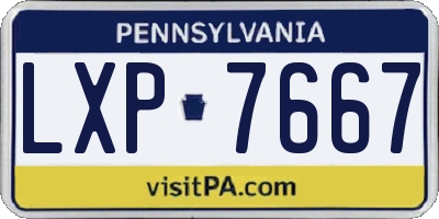PA license plate LXP7667