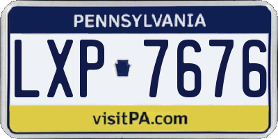 PA license plate LXP7676