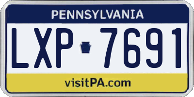 PA license plate LXP7691