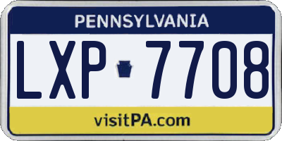 PA license plate LXP7708