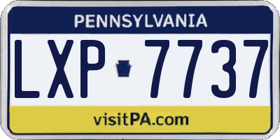 PA license plate LXP7737