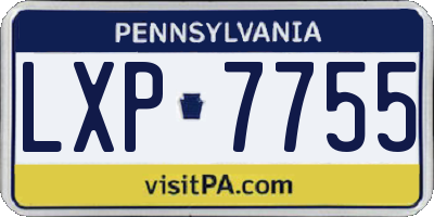 PA license plate LXP7755