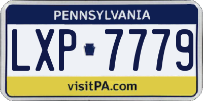 PA license plate LXP7779