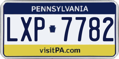 PA license plate LXP7782