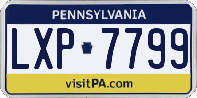PA license plate LXP7799