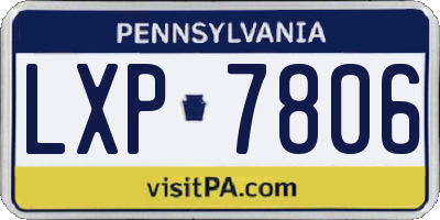 PA license plate LXP7806
