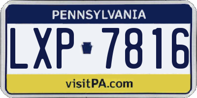 PA license plate LXP7816