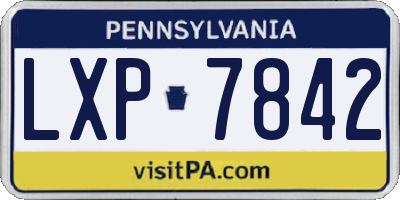 PA license plate LXP7842