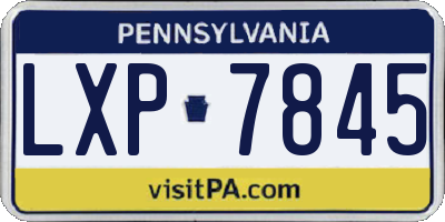 PA license plate LXP7845