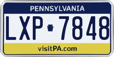 PA license plate LXP7848
