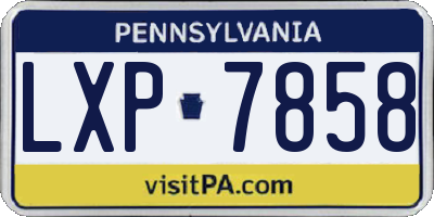 PA license plate LXP7858
