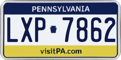 PA license plate LXP7862