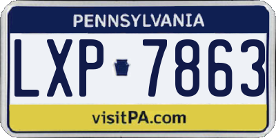PA license plate LXP7863