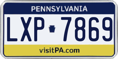 PA license plate LXP7869