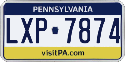 PA license plate LXP7874
